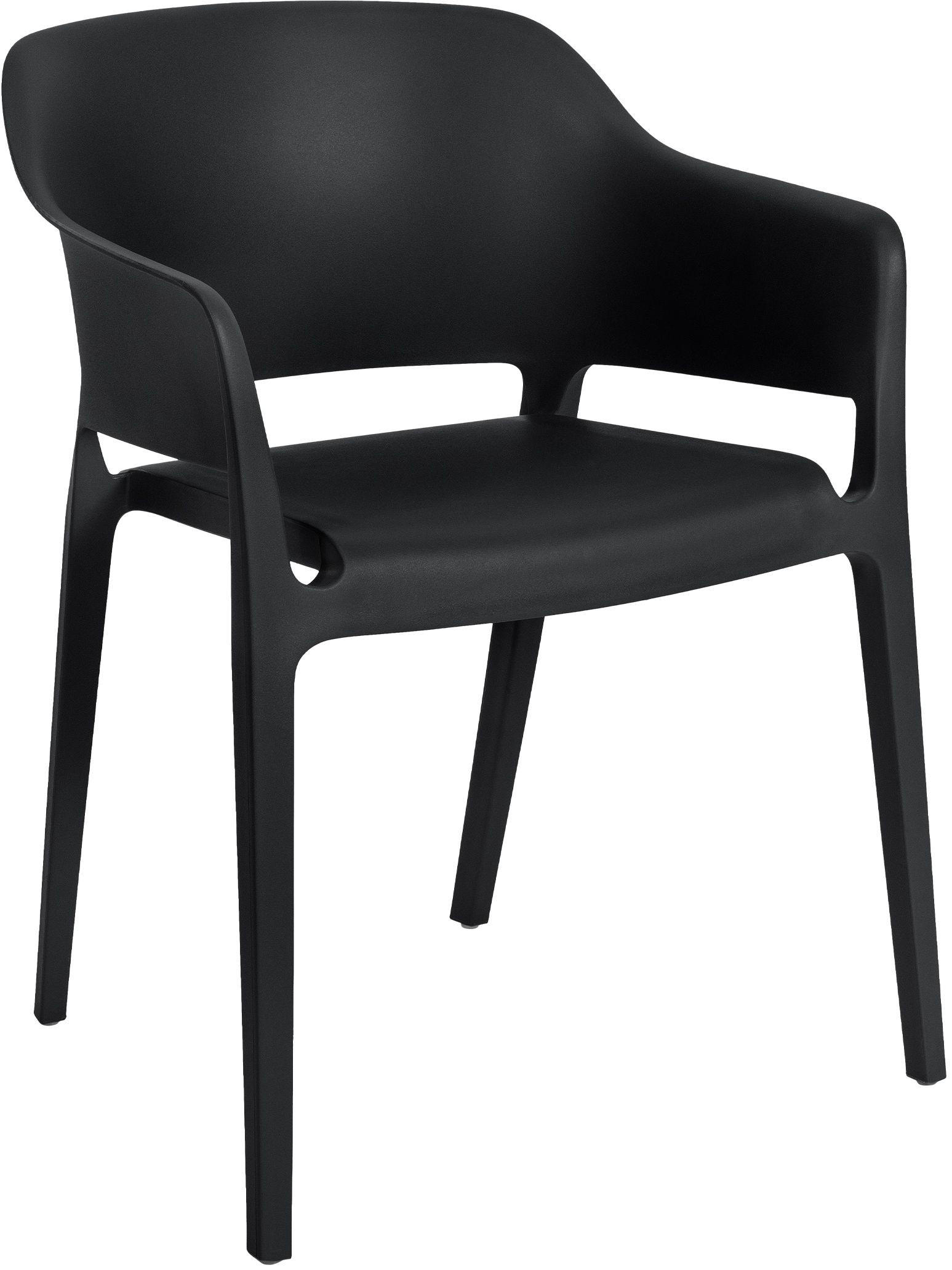 GARTENSTUHL 2er Set Kunststoff schwarz - Schwarz, Kunststoff (56/78/53cm) - CLP