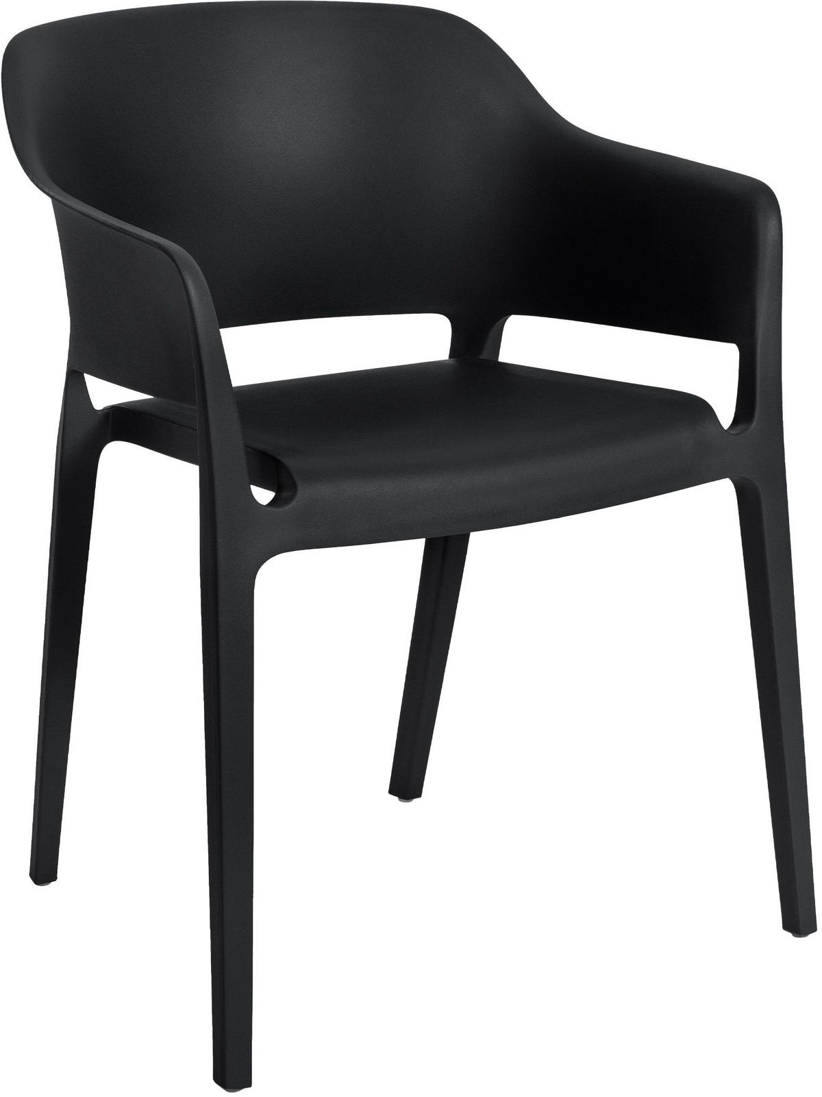 GARTENSTUHL 2er Set Kunststoff schwarz - Schwarz, Kunststoff (56/78/53cm) - CLP