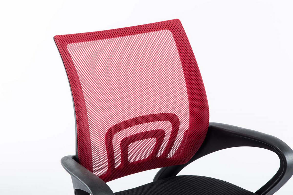 BÜROSTUHL Genf mit Netzbezug, Rot - Rot, Kunststoff/Textil (56/100/54cm) - TPFLiving