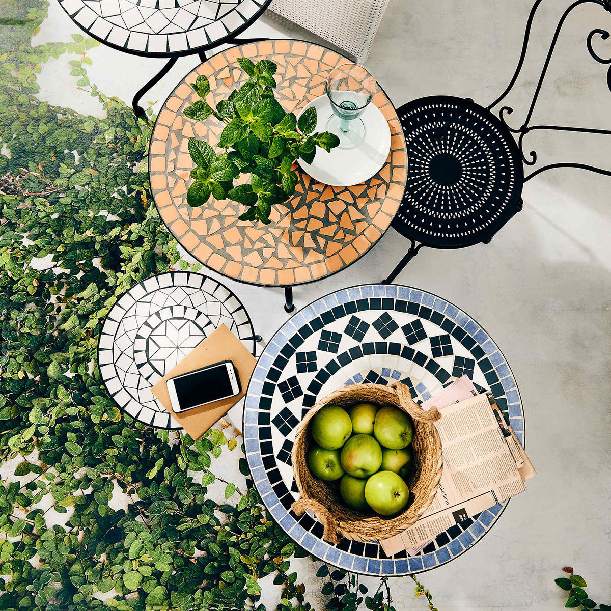 BEISTELLTISCH Palazzo - Blau, Metall (55/55/73cm) - Butlers