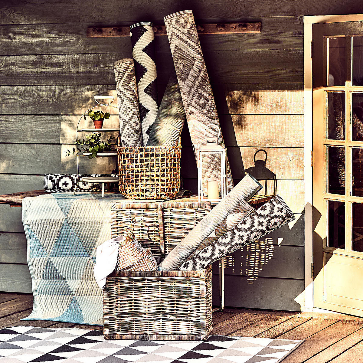 IN-/OUTDOORTEPPICH Colour Clash - Schwarz/Weiß, Kunststoff (118/180cm) - Butlers