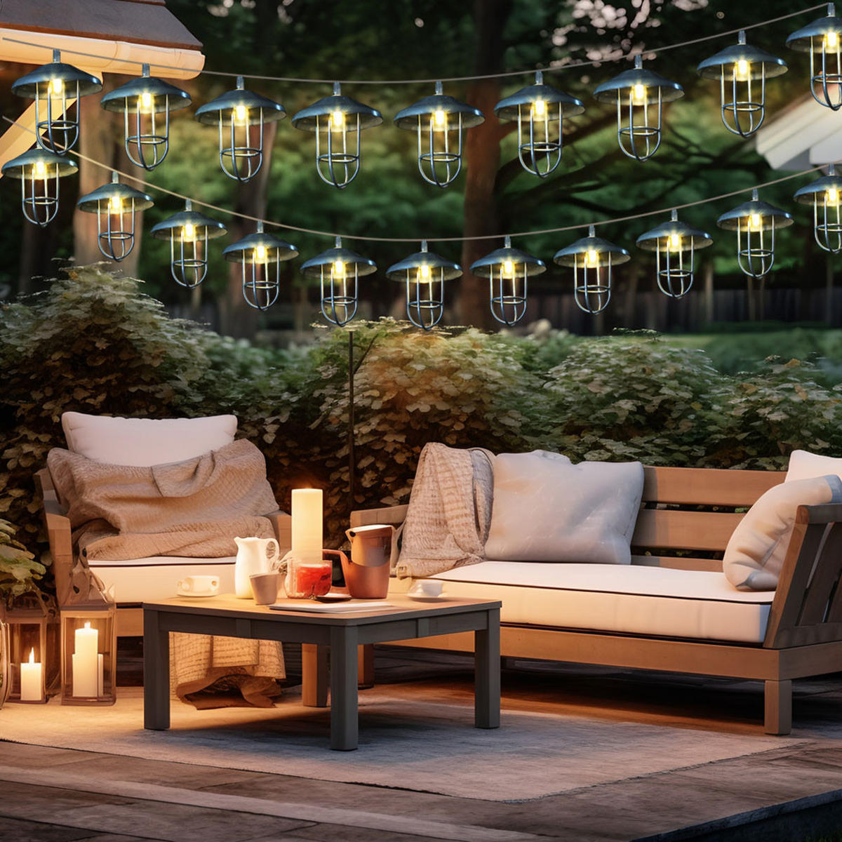 LED AUSSENLEUCHTE Solar Lichterkette Silber - Silberfarben, Metall (200/6/6cm)