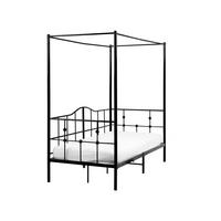 POSTELJA Z BALDAHINOM kovina 90/200 cm črna Artonne - črna, kovina (90/200cm) - Beliani