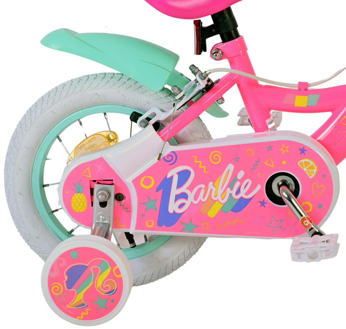 KINDERFAHRRAD Barbie - Mädchen - 12 Zoll - 2 Handbremsen - Rosa - Rosa, Metall (48cm) - TPFSports