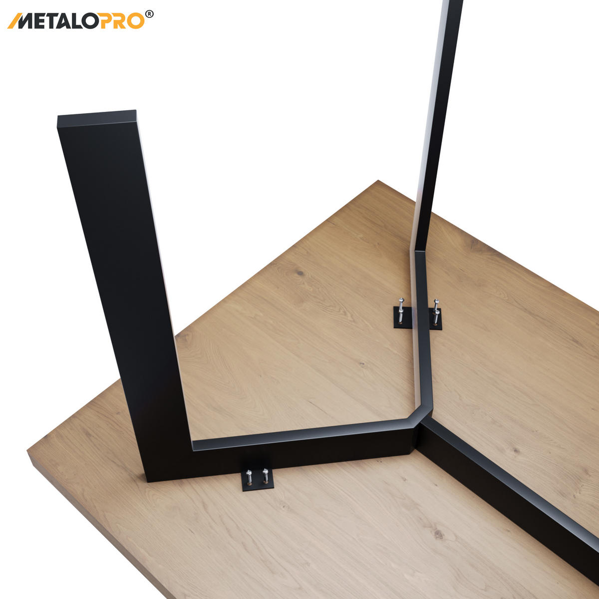 TISCHBEINE Barax Metall Schwarz 190/70/72 cm - Schwarz, Metall (70/72/190cm) - Metalo Pro