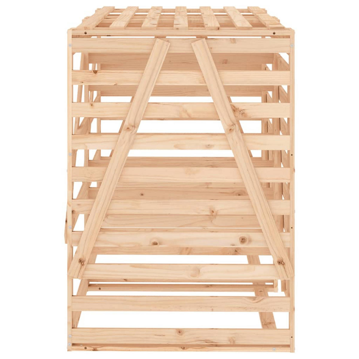 2ER Mülltonnenbox Kiefernholz BOUMI | 162x91,5x128,5cm Natur | Für 2 Tonnen - Naturfarben, Holz (162/128.5/91.5cm) - DELUKE