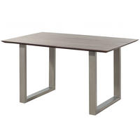 ESSTISCH Akazie 140x90 braun lackiert / U-Beine silber matt SWISS EDGE - Braun, Holz (90/140/76cm) - Massivmoebel24