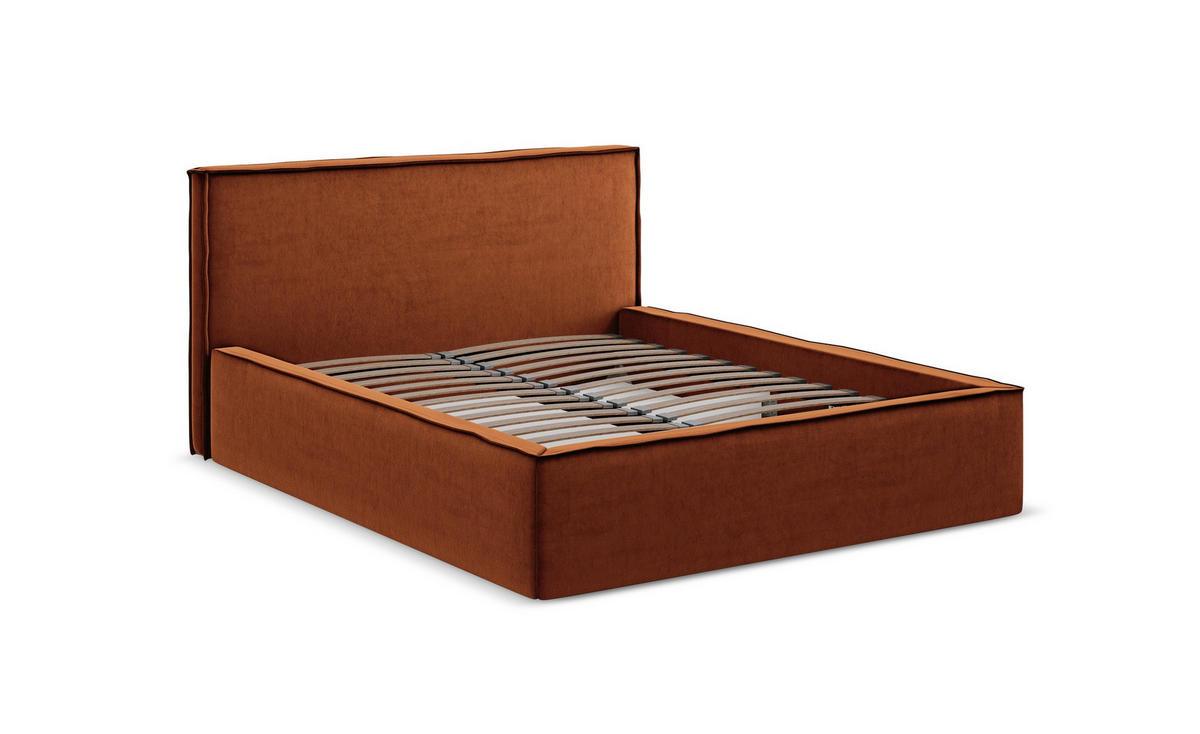 POLSTERBETT mit Lattenrost 200x260 Blau - Blau/Schwarz, Kunststoff/Textil (140/200cm) - Makamii