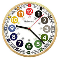 WANDUHR Kinderzimmer MIO & MIA Holz Wand Uhr, beige, weiß - Beige/Multicolor, Holz/Metall (25/25/2.4cm) - Holzwerk