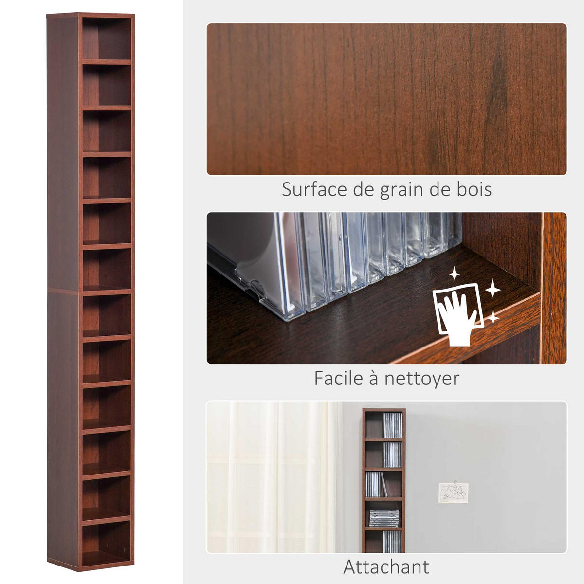 CD-REGAL DE-14399 12 Fächer, 175 cm Braun - Braun, Holzwerkstoff (20/175/21cm) - ComfortXL