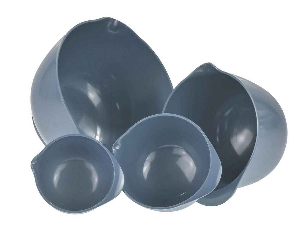 RÜHRSCHÜSSEL-SET Margrethe New grau blau (4tlg) - Blaugrau, Kunststoff (21/15cm) - Rosti