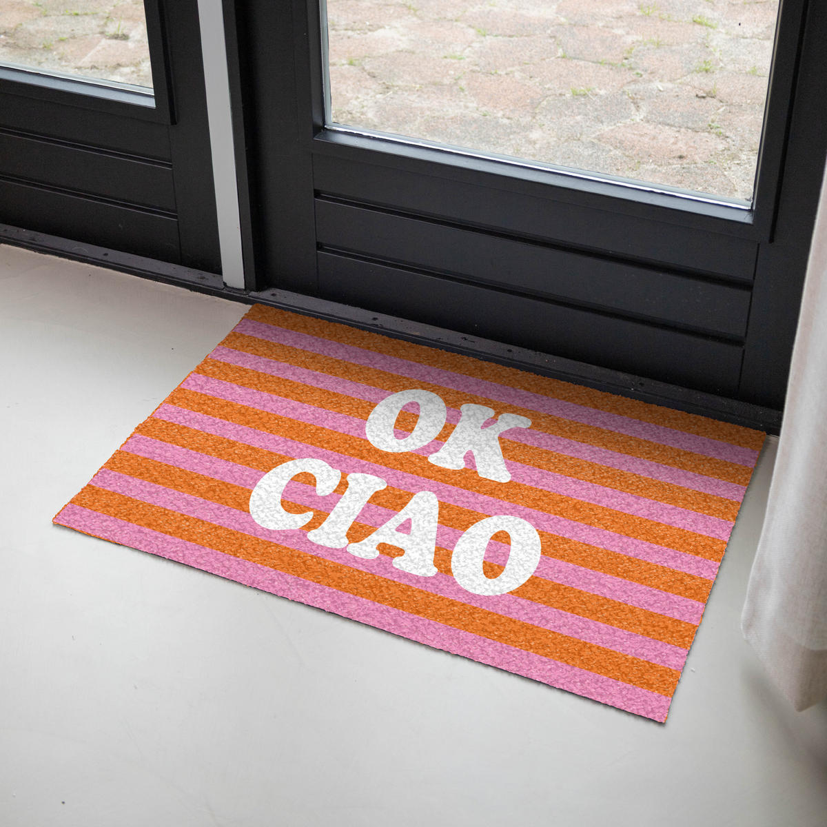 ROHOŽKA Ciao - Citát - Pruhy 90x60 cm - oranžová, plast (90/60cm) - MuchoWow