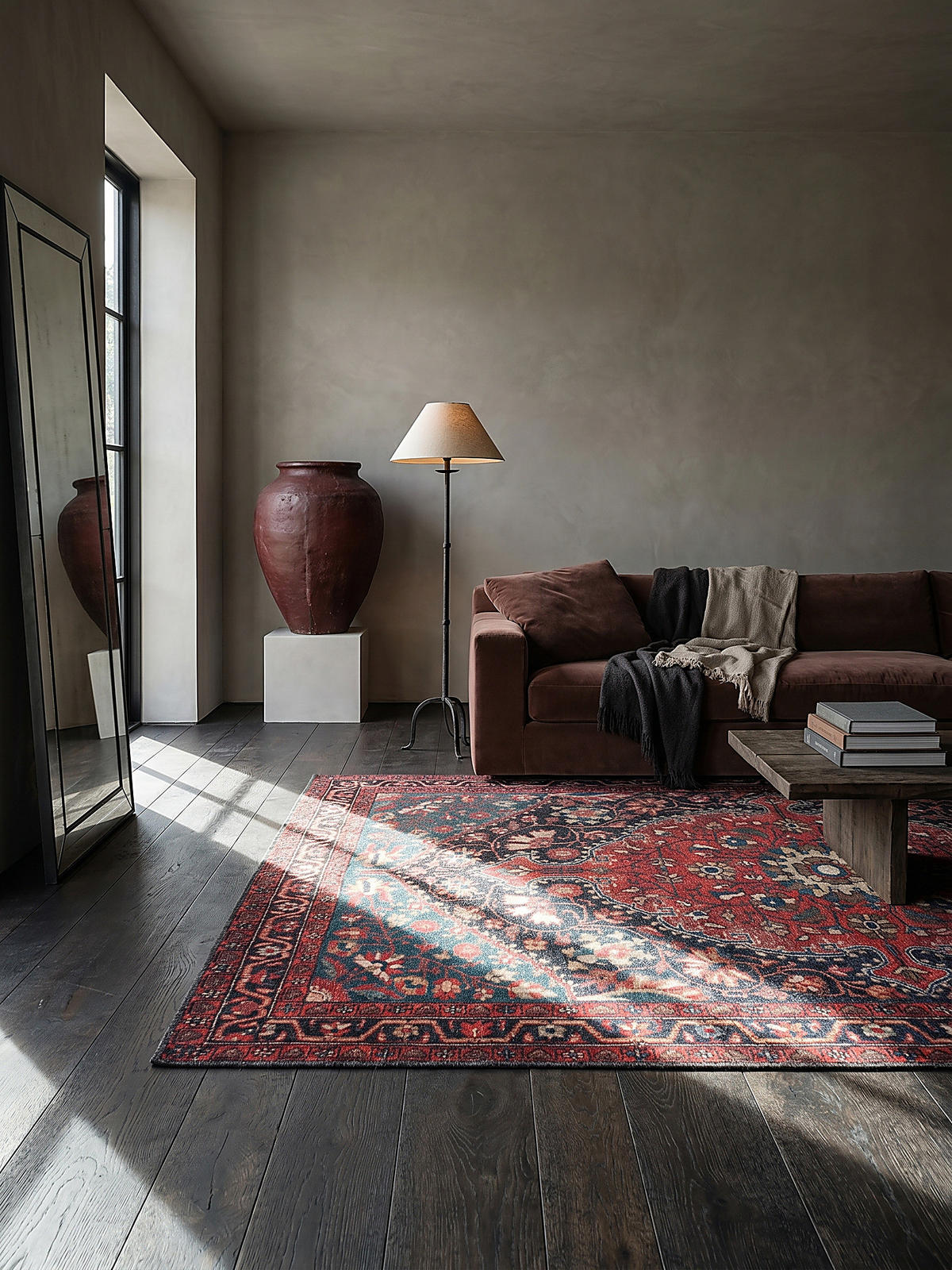 TEPPICH waschbar Medallion Muster, Orientalisch, Wohnzimmer schmutzabweisend Rot Rechteckig 152x230 - Rot, Textil (152/230cm) - KADIMA DESIGN