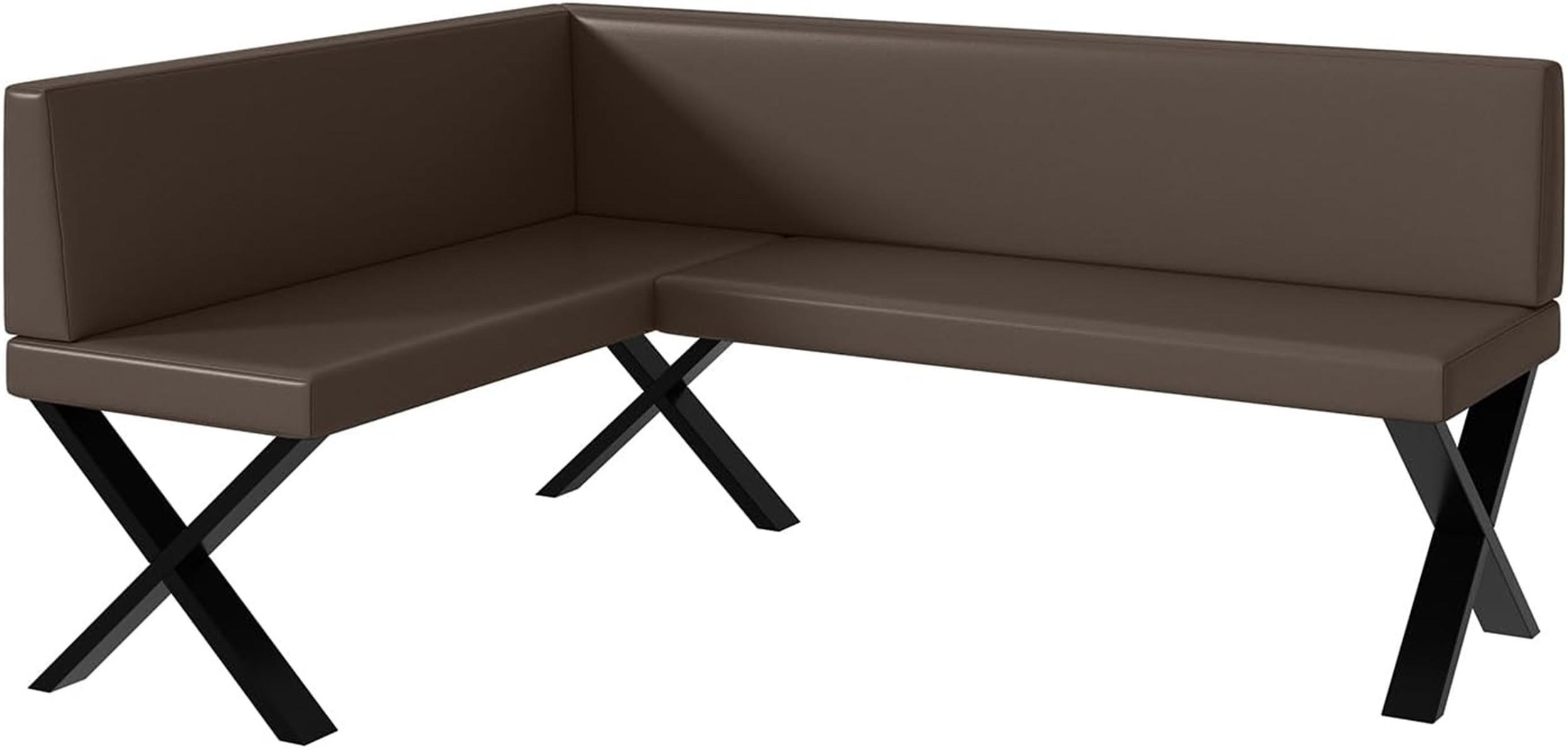 ECKBANK TONI_X - Braun, Leder (128/168cm) - Meblini