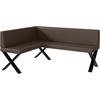 ECKBANK TONI_X - Braun, Leder (128/168cm) - Meblini