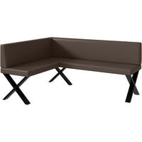 ECKBANK TONI_X - Braun, Leder (128/168cm) - Meblini
