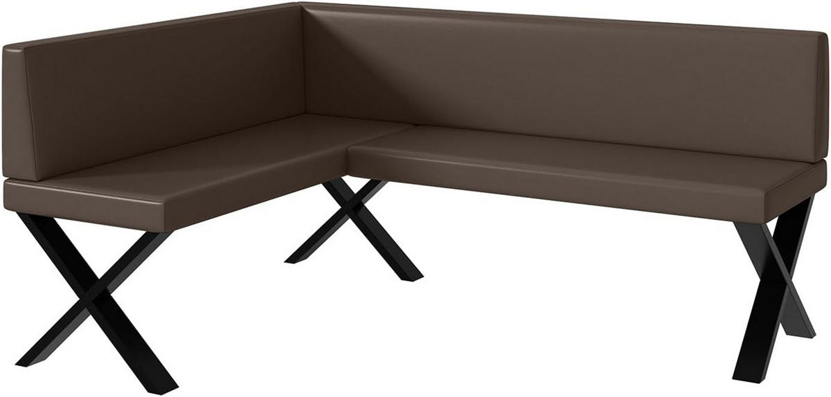 ECKBANK TONI_X - Braun, Leder (128/168cm) - Meblini