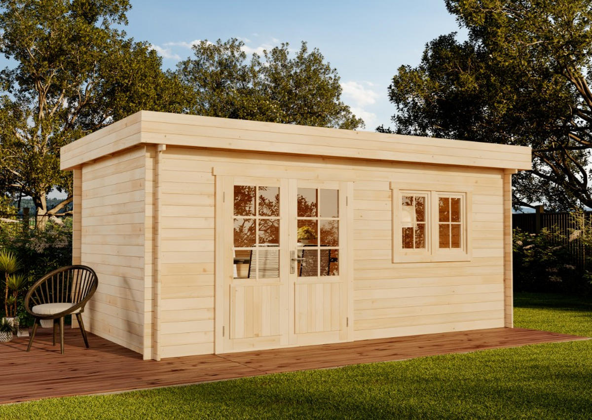 GARTENHAUS Holz Spree Compact - Naturfarben, Holz (520/228/320cm) - Alpholz