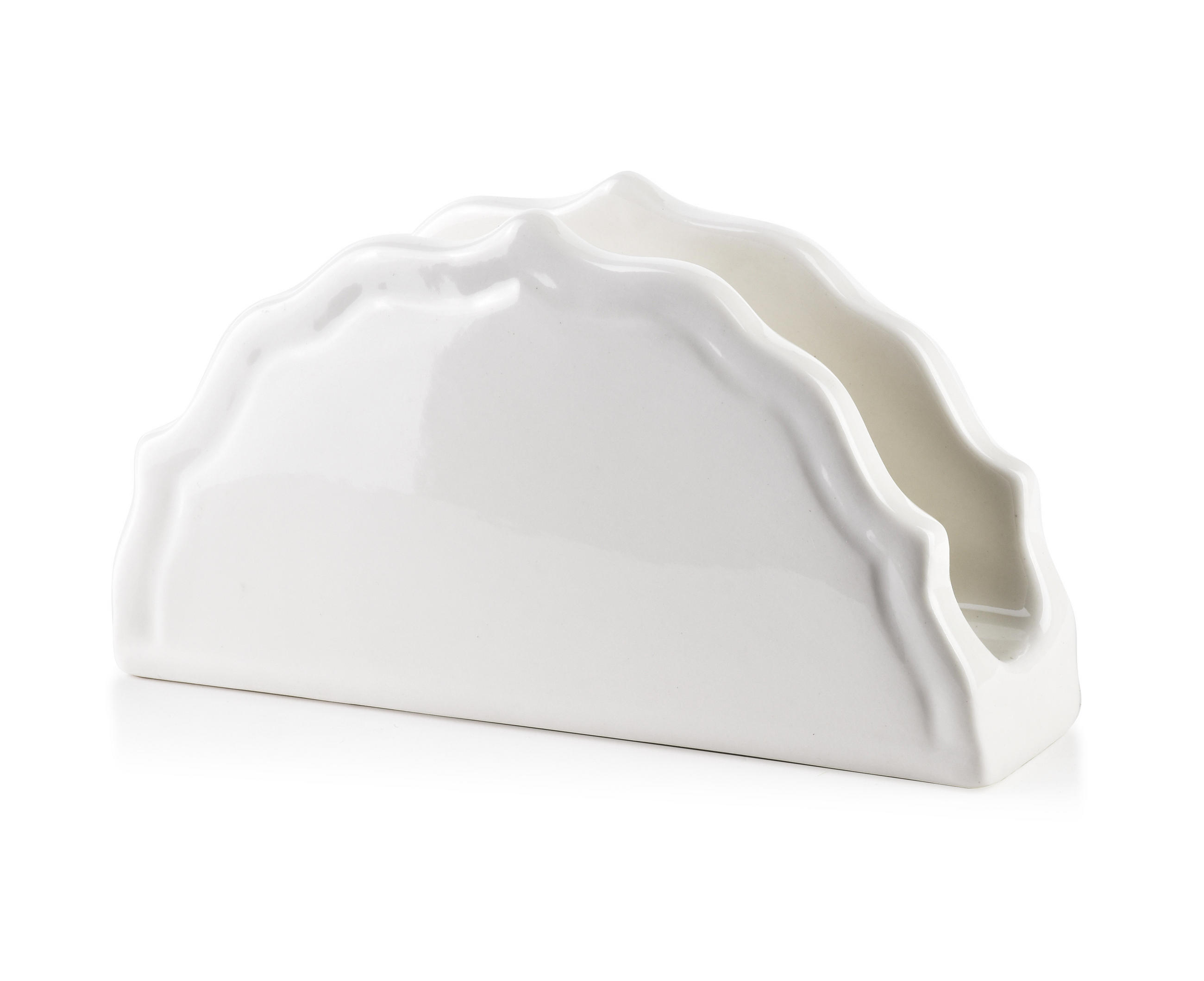 SERVIETTENHALTER Hella Weiß 14.4/4 cm Keramik - Weiß, Keramik (4/14.4cm) - Mondex