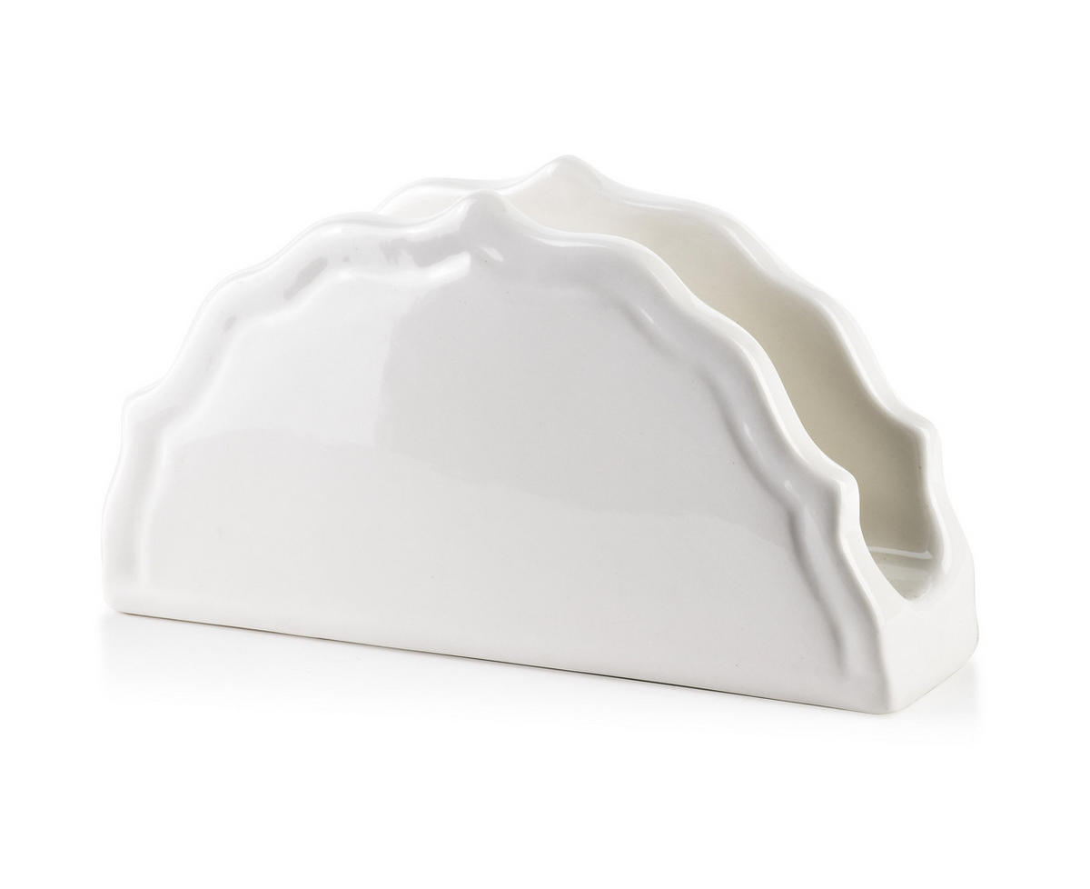 SERVIETTENHALTER Hella Weiß 14.4/4 cm Keramik - Weiß, Keramik (4/14.4cm) - Mondex