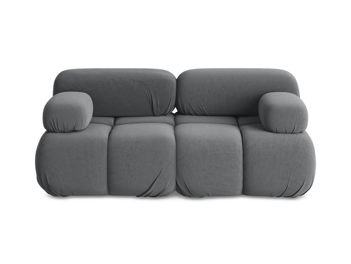 2-SITZER-SOFA Samt Stoff Grau - Dunkelgrau/Schwarz, Kunststoff/Textil (190/70/96cm) - Makamii