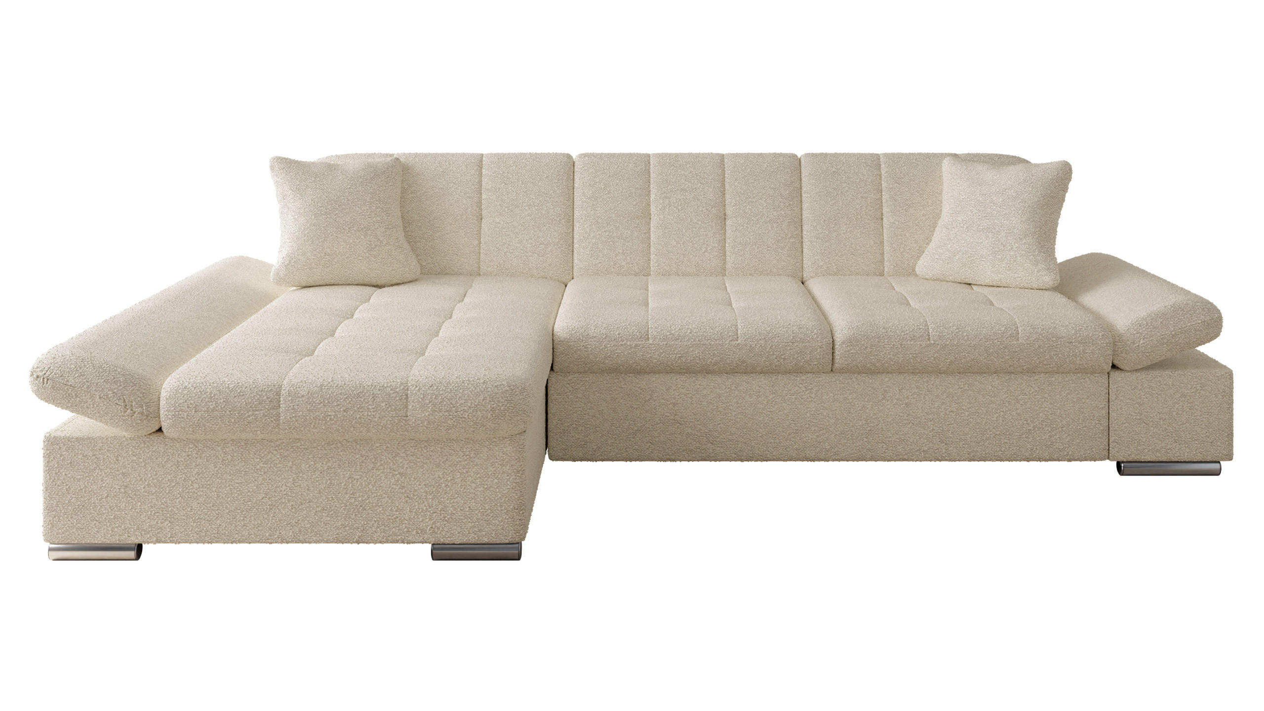 ECKSOFA Malwi, Seite: Links - Mokka, Holz/Textil (278/161cm) - MIRJAN24