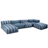 GARTENSOFA mit 5 Sitzplätzen, Pazifikblau - Blau, Textil - Oviala