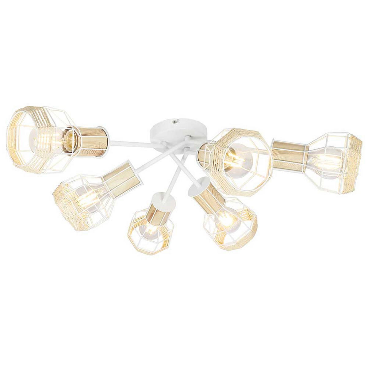 DECKENLEUCHTE Metall Holzoptik Weiß - Weiß, Metall (70/70/24cm)