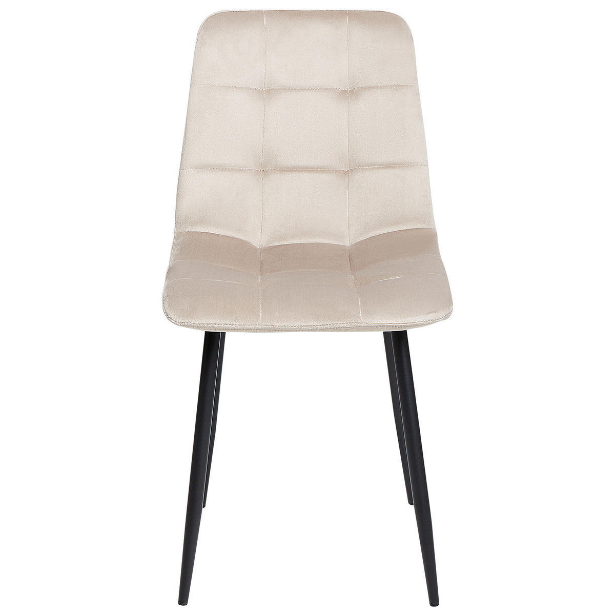 ESSZIMMERSTUHL 4er-Set Samtstoff Taupe Powell - Beige/Schwarz, Textil (40/88/62cm) - Beliani