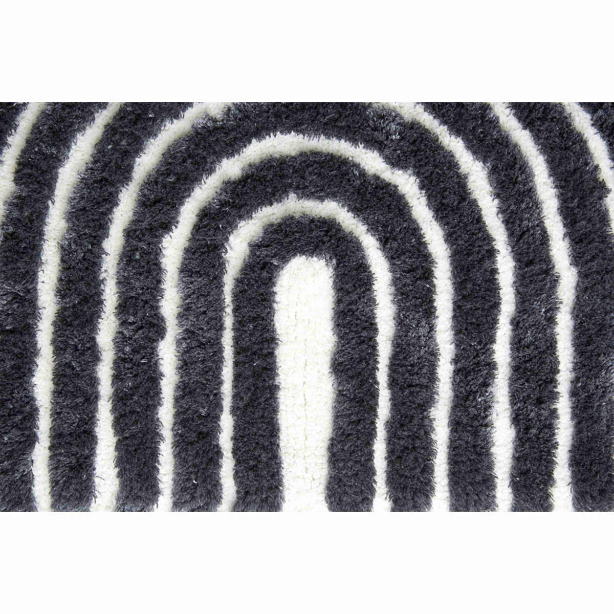 BADTEPPICH Weiß, Schwarz 67/110 cm  - Schwarz/Weiß, Basics, Textil (67/110cm) - Schöner Wohnen