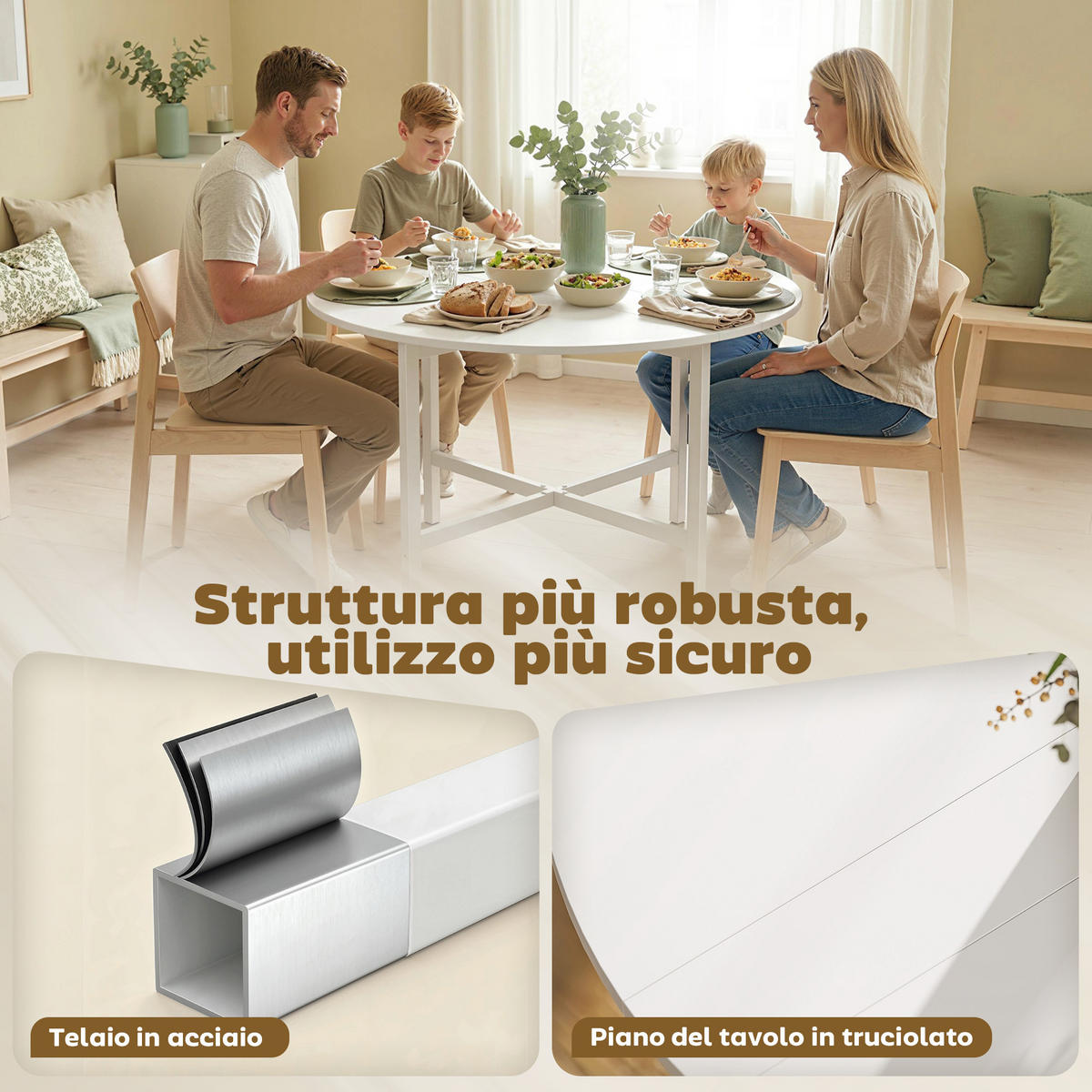 ESSTISCH Weiß 1 Stück - Weiß, Naturmaterialien (80/80/76cm) - GiPP