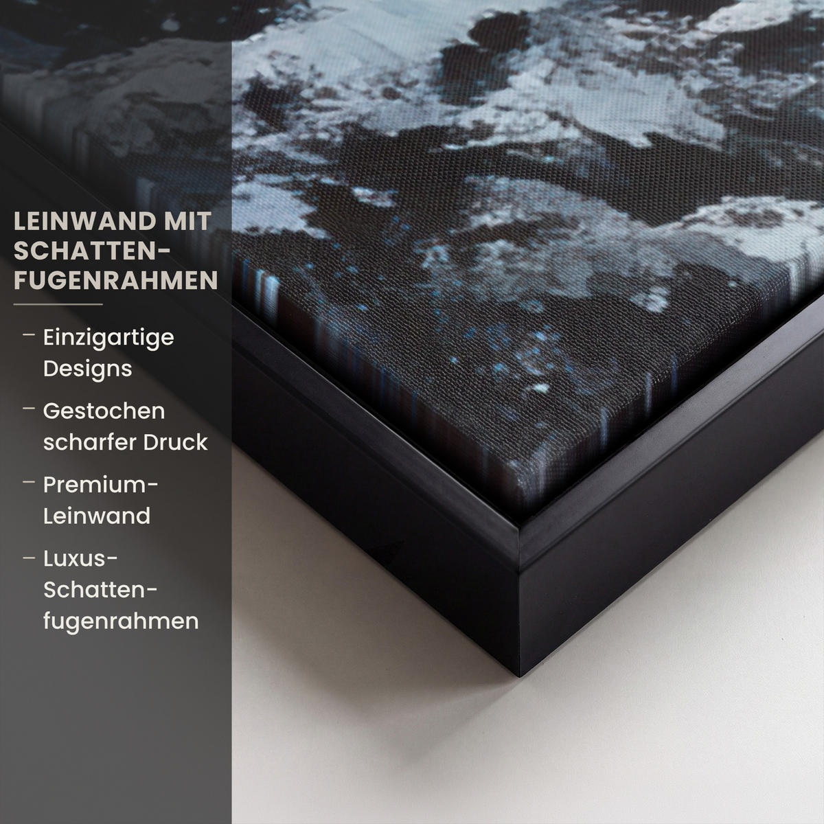 LEINWAND Bilder mit Rahmen - Weihnachtsdorf - Häuser - Schnee - Weihnachten - 90x90 - Sandfarben, Textil (90/90cm) - MuchoWow
