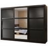 SCHWEBETÜRENSCHRANK 200/250/62 3-türig - Schwarz, Holz/Kunststoff (250/200/62cm) - MÖBEL KRYSPOL