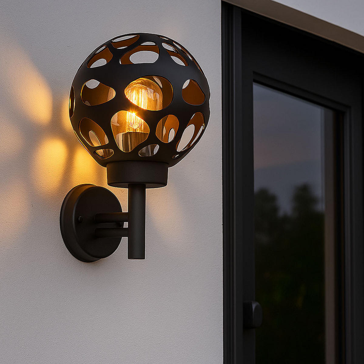 AUSSEN-WANDLEUCHTE Edelstahl Anthrazit - Anthrazit, Metall (20/32.7/22.5cm) - Globo Lighting