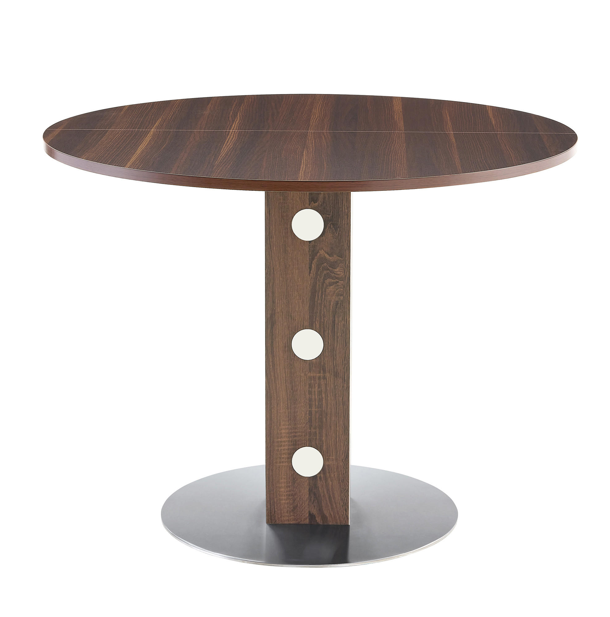 STOL za blagovanje 100 cm, MDF i metal, dekor oraha - boje oraha, drvni materijal (100/100/76cm) - BEAOK
