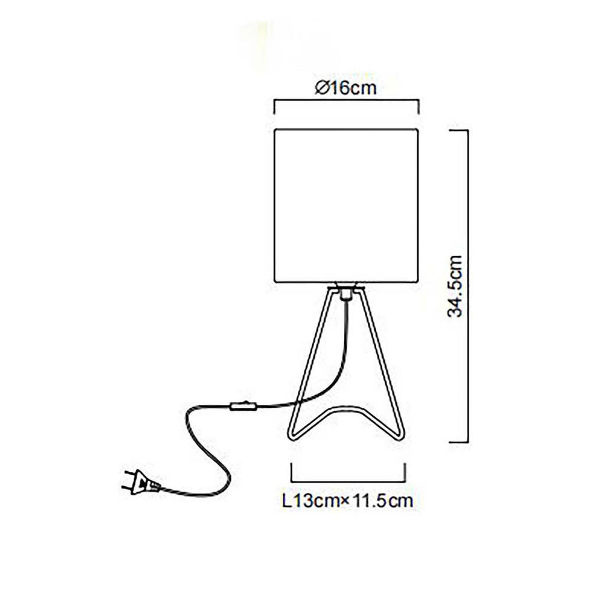 LED TISCHLEUCHTE TAMIAN Textil Schwarz - Schwarz, Metall (16/16/34.5cm) - Globo Lighting