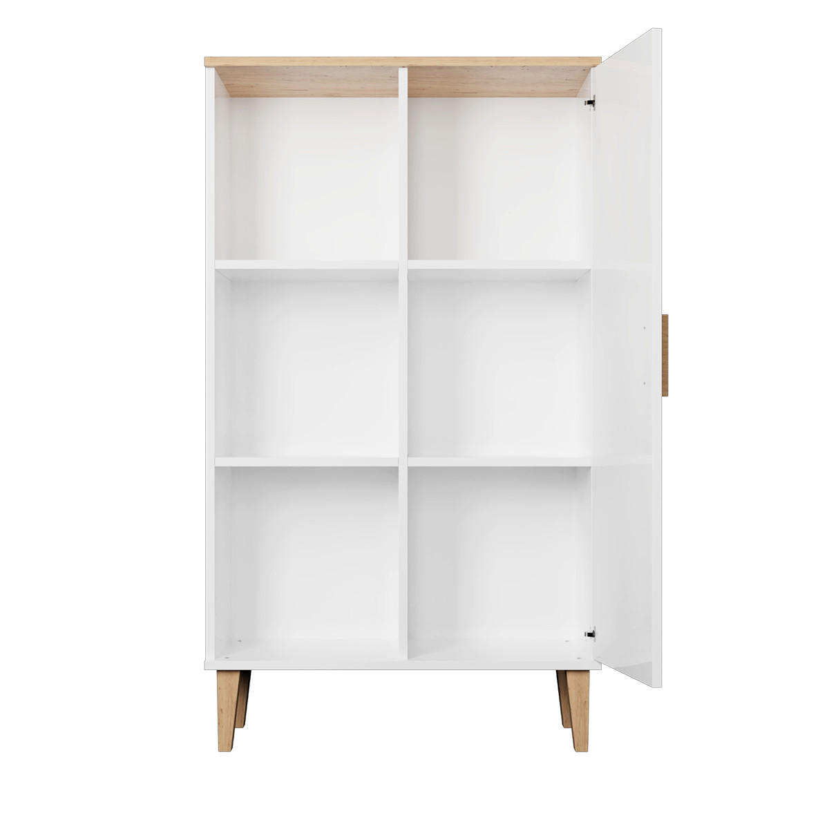 KNIHOVNA Denver Bílá - bílá, kompozitní dřevo (80/120/35cm) - Petits-meubles