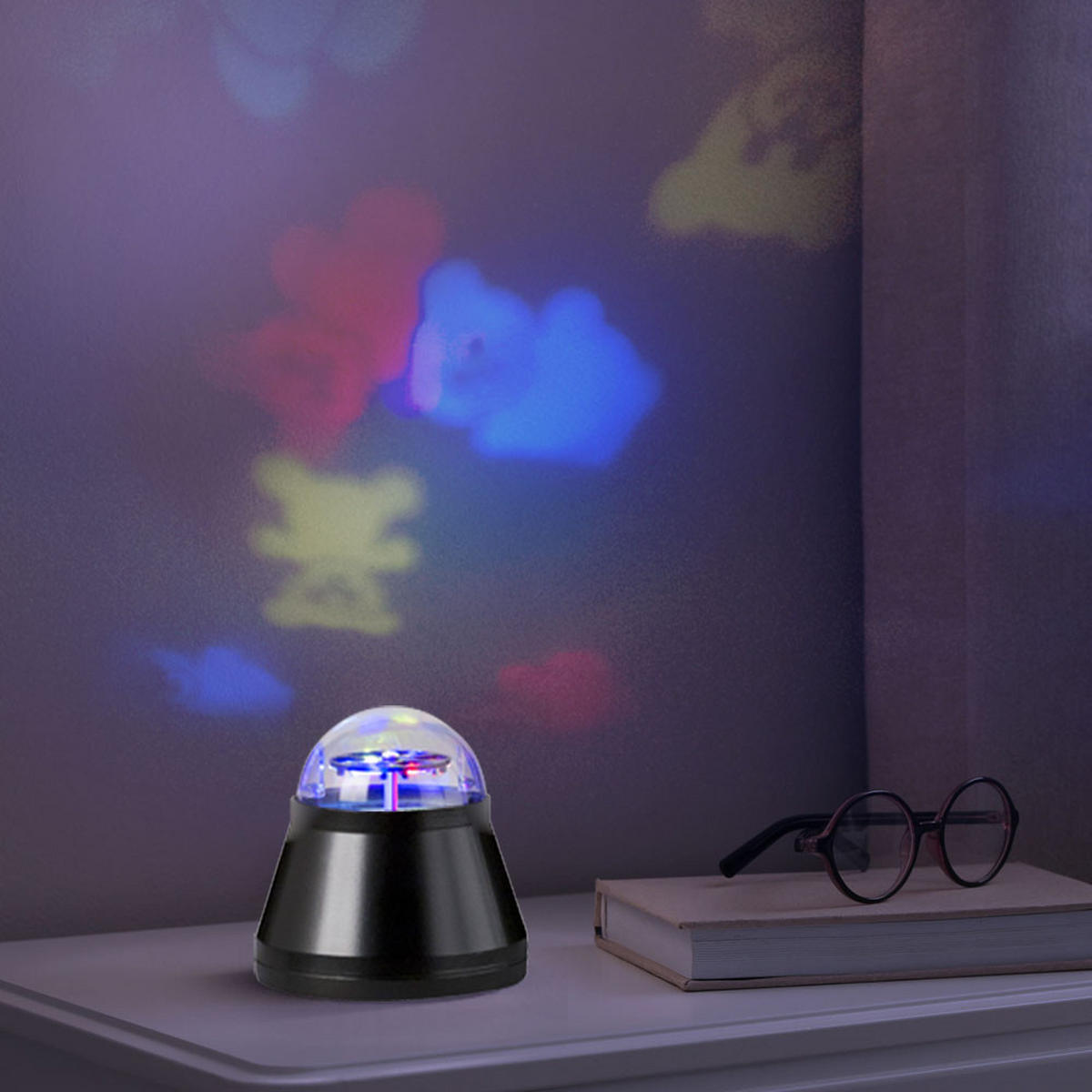 LED DEKOLEUCHTE Kunststoff Schwarz 3er Set - Schwarz, Kunststoff (10/10/10.5cm)