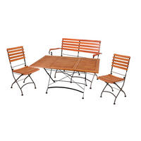 GARTEN-SITZGRUPPE Alma Ohne Armlehne Gartenmöbel-Set - Schwarz, Holz - DELUKE