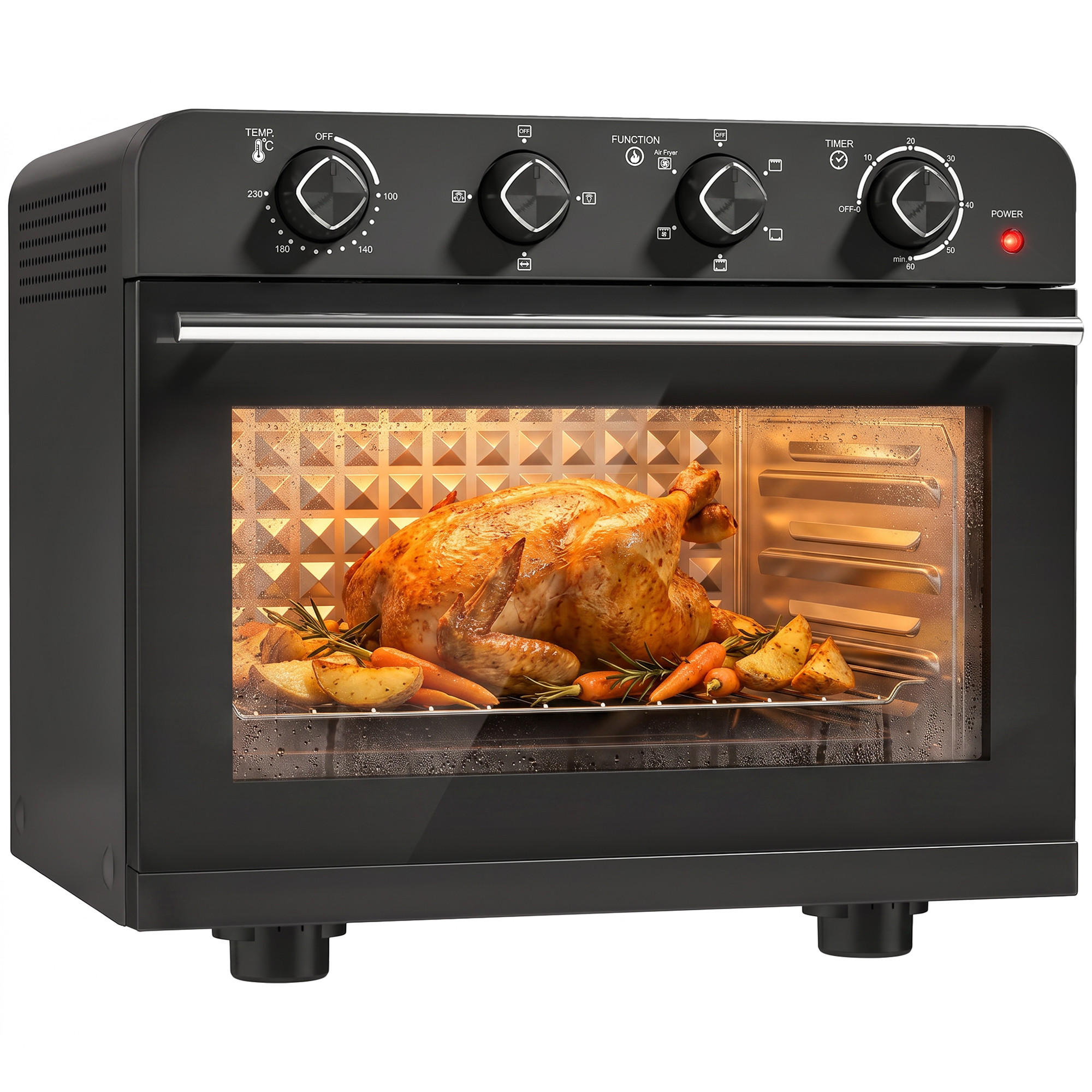 HEISSLUFTFRITTEUSE Schwarz 54.0/48.0/48.2 cm - Schwarz, Metall (48/48.2/54cm) - HOMCOM