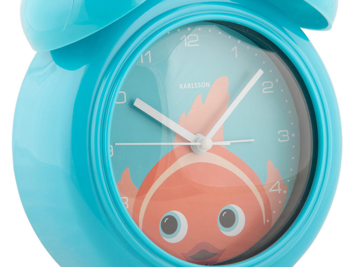 WECKER Peekaboo Goldfish 15.2/15.2/18.2 cm - Türkis, Kunststoff (15.2/18.2/15.2cm) - Karlsson