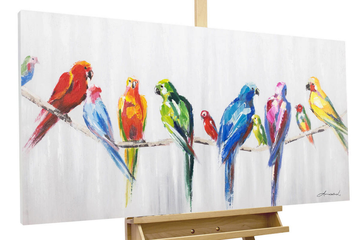 ACRYLBILD HANDGEMALT 120/60 cm - Multicolor/Weiß, Holz/Textil (120/60cm) - KUNSTLOFT