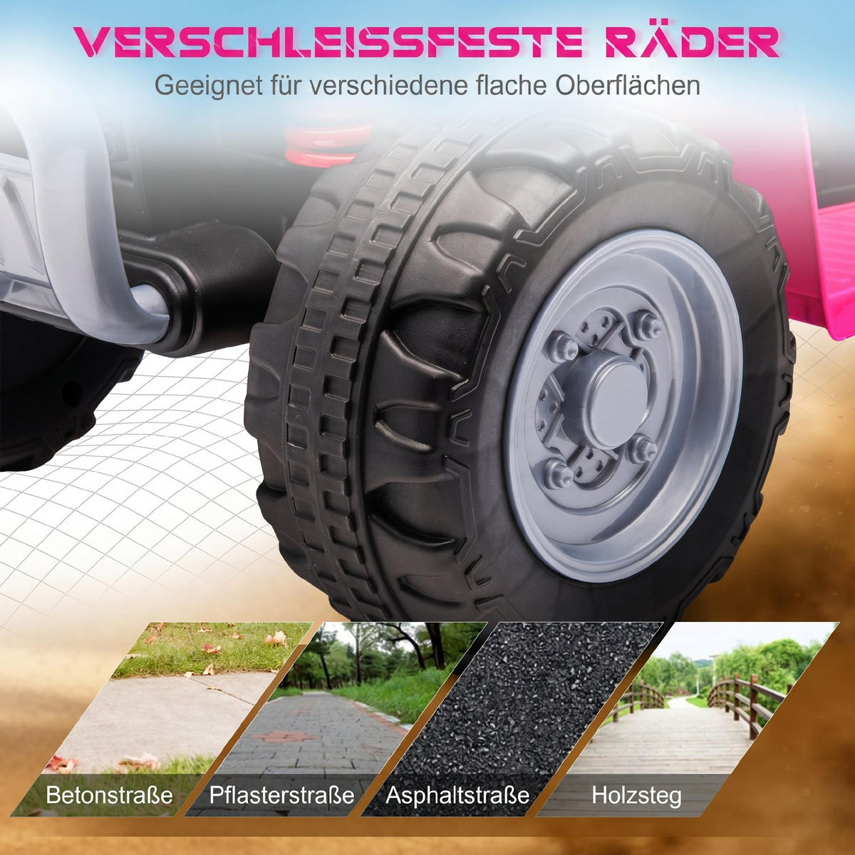 KINDERQUAD Kunststoff Metall Rosa - Rosa, Kunststoff (65.5/38.5/43.5cm) - AIYAPLAY