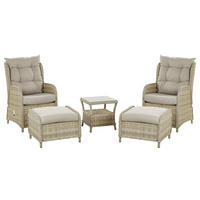 LOUNGE-SET 2-Sitzer beige Ponza - Beige, Kunststoff - Beliani