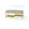 SITZBANK Mello 80 Grau, Goldfarbene Beine, Cordstoff Bank mit Ablage - Goldfarben/Grau, Holzwerkstoff/Textil (80/45/35cm) - Bettso