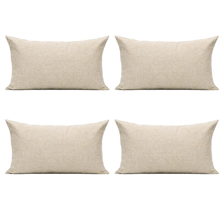 KISSENBEZUG – ohne Füllung – beige – 30 x 50 cm – 4 Stück - Weiß, Textil (50/30cm)