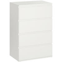 KOMMODE 55/33/80 cm mit 4 Schubladen und Soft-Close – grifflos in Weiß - Weiß, Holzwerkstoff (55/80/33cm) - BEAOK