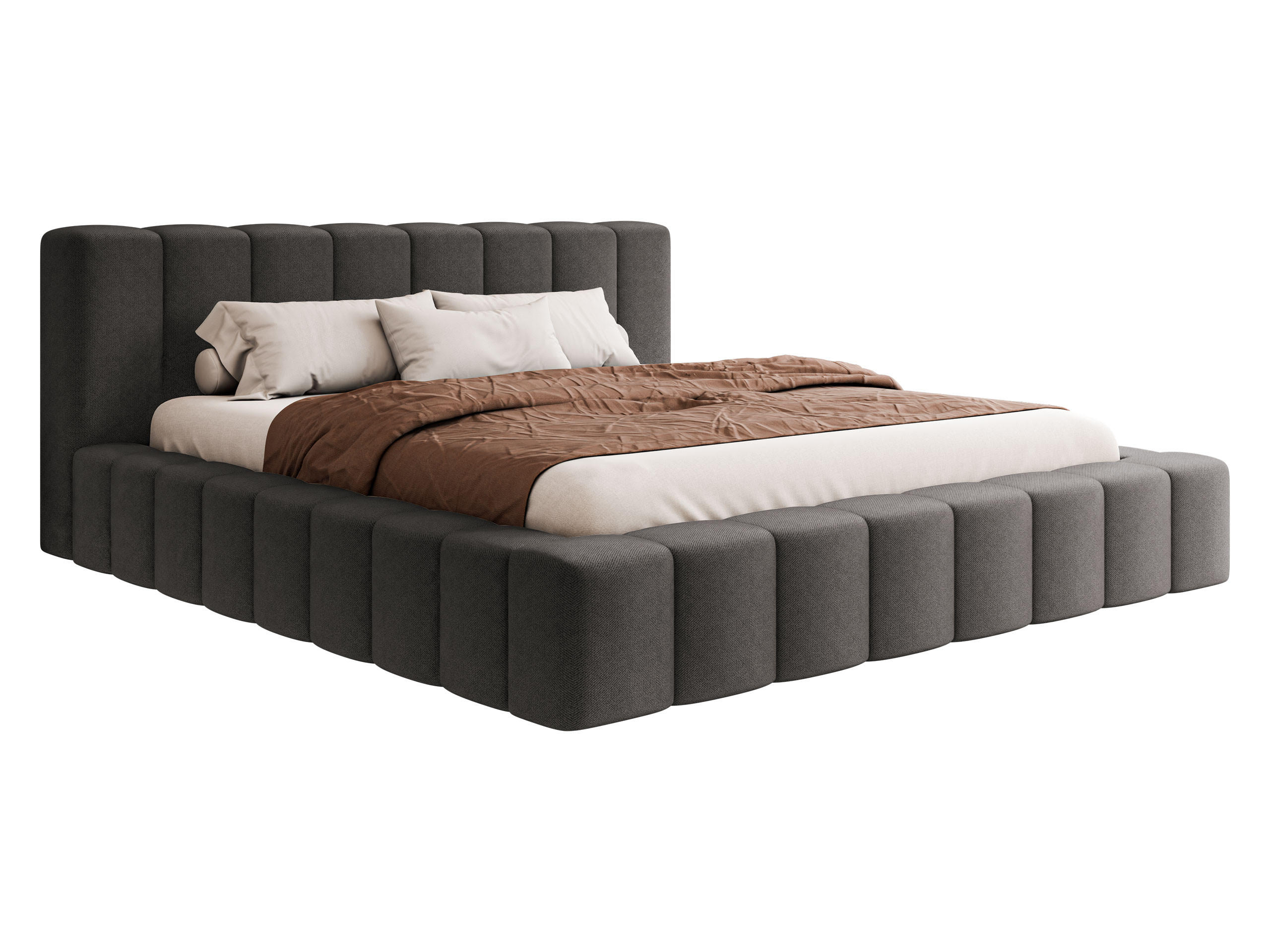 POLSTERBETT Makira - Dunkelgrau, Holz/Holzwerkstoff (200/200cm) - MIRJAN24