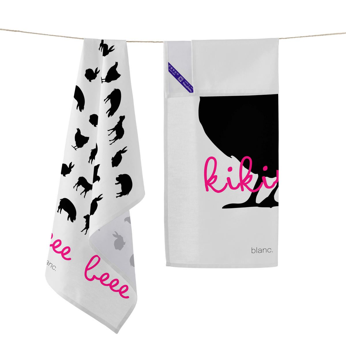 GESCHIRRTUCH (2 tlg) kikiriki 70x50 cm mehrfarbig - Multicolor, Textil (70/50cm) - Happy Friday