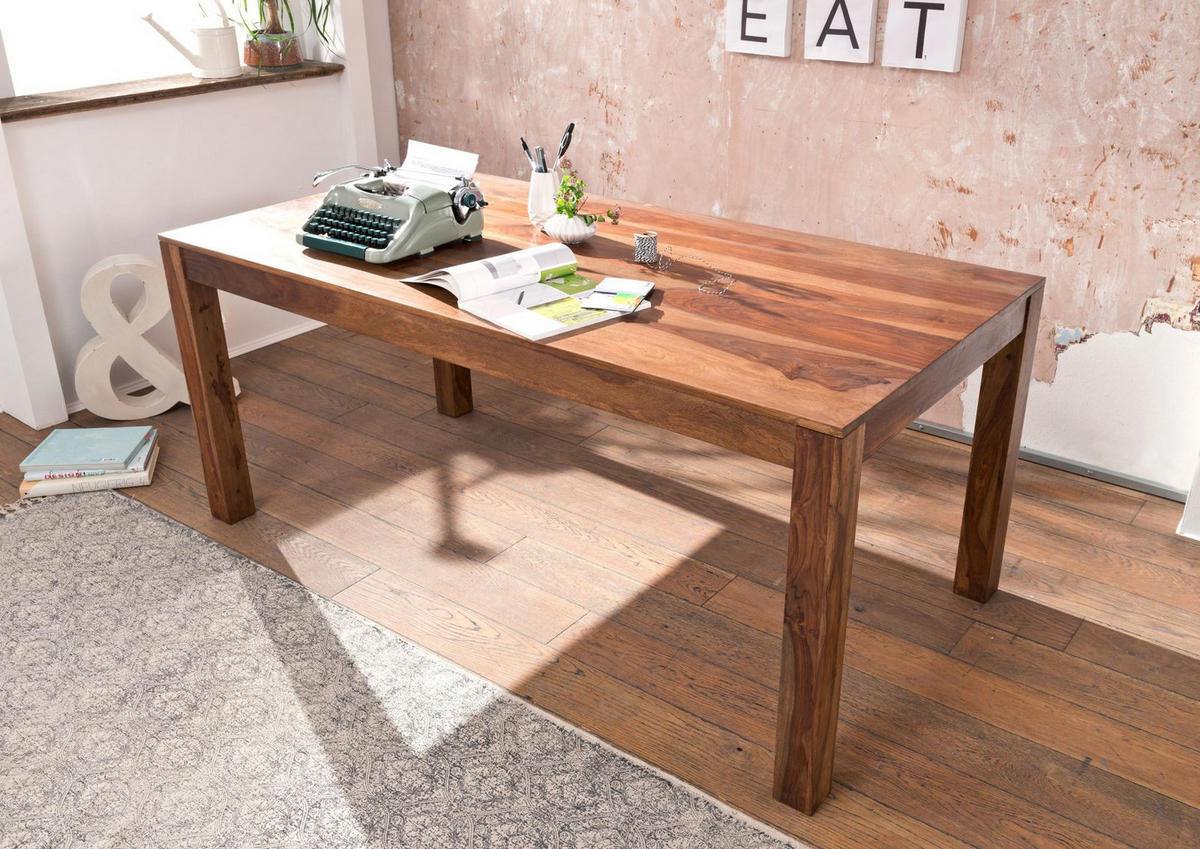 ESSTISCH Sheesham 178x90x76 noble unique lackiert SYDNEY #127 - Braun, Holz (178/90/76cm) - Massivmoebel24